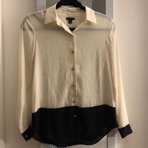 Ann Taylor white and black blouse, XSP